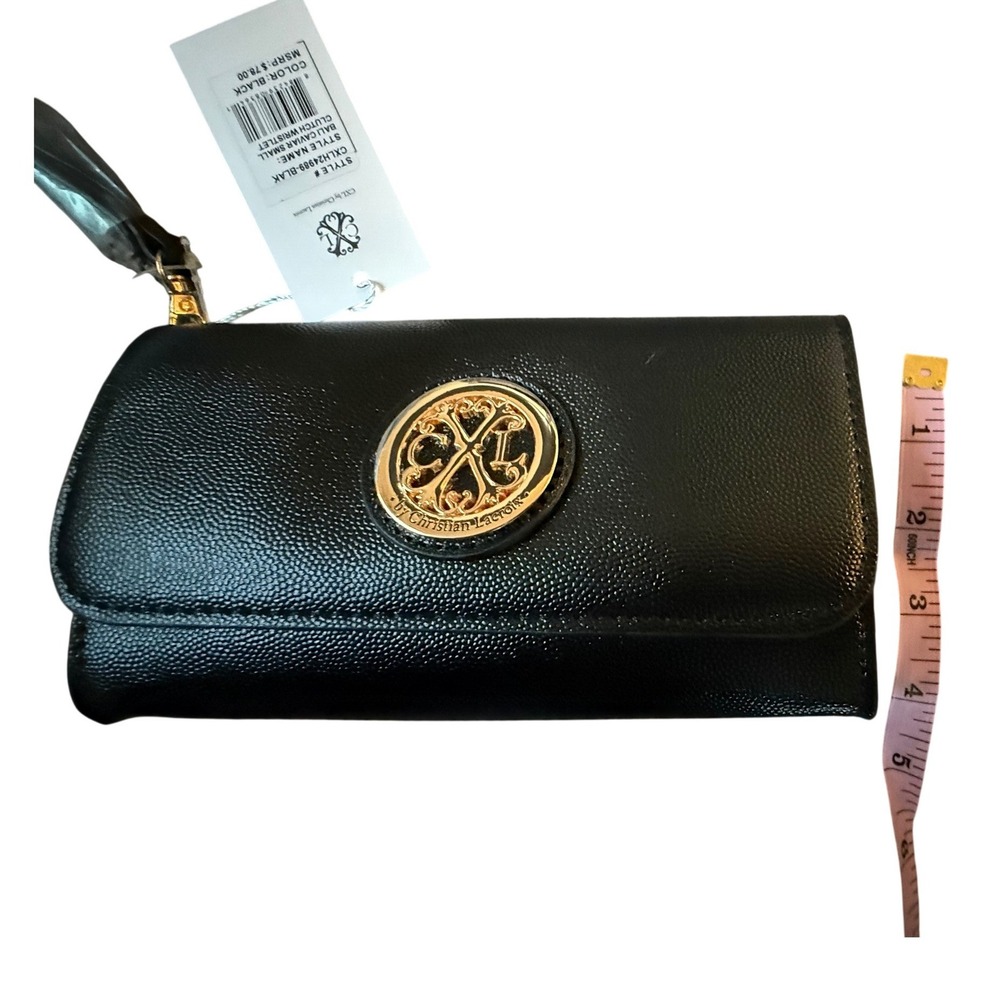 CXL by Christian Lacroix Bali Caviar Small Clutch Wristlet Black MSRP $78.00